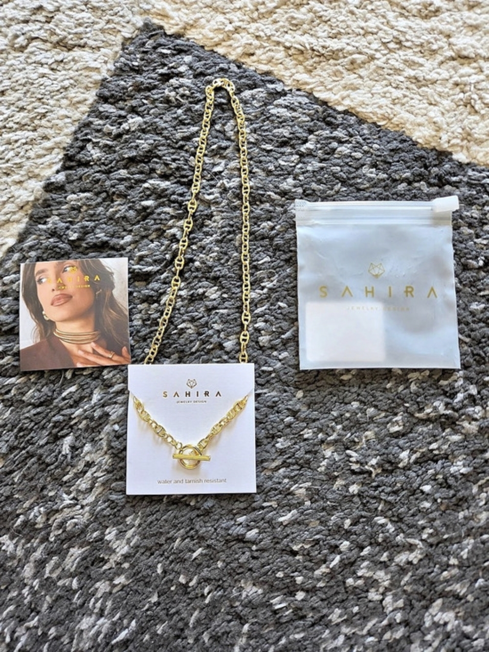 Sahira Jewelry Design Taylor Toggle Chain Necklace 18k Gold Plated NWT